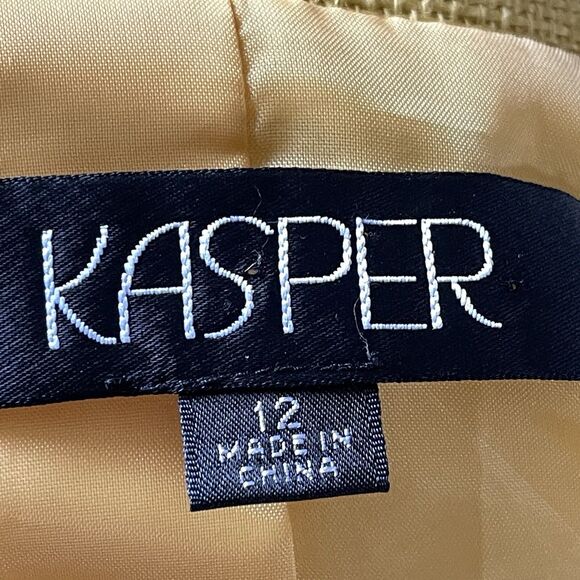 KASPER Separates Blazer Jacket Dress Suit Size 12 Linen Blend 2 Pc Set Career - Picture 12 of 13